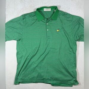 Fairway & Greene XL Official Masters Green Performance Cotton Striped Polo